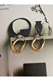 Eğri Gold Kaplama Küpe