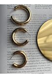 Kadın Halka Gold Kaplama 3'lü Küpe Seti
