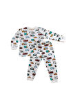 *ELMP Otobüs Desen %100 Pamuk Erkek Çocuk Pijama Takımı 1-9 Yaş 3004