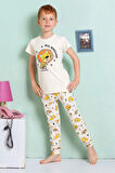 ELMKP Bej Arslan Desen Erkek Çocuk Pijama Takımı 3-10 Yaş 3104