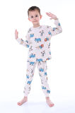 İSOB Bej Aslan Desenli %100 Pamuk Erkek Çocuk Pijama Takımı 3-8 Yaş 32219-B