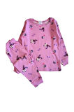 ELMP Lila Tavşan Desenli %100 Pamuk Kız Çocuk Pijama Takımı 1-13 Yaş 4052