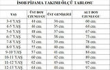 İSOB Lacivert Yeni Yıl Desenli %100 Pamuk Kız ve Erkek Çocuk Pijama Takımı 3-13 Yaş 42228-L