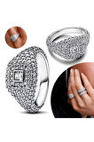 Poseidons Jewellery Pave Kare Kokteyl Yüzük