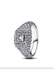 Poseidons Jewellery Pave Kare Kokteyl Yüzük
