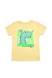 Sevimli Dinozor Baskılı Erkek Bebek Tshirt Sarı
