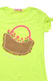 Çiçek Sepet Nakışlı Kız Bebek Tshirt Yeşil