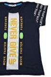 Never Gıve Up Baskılı Erkek Bebek Tshirt Lacivert