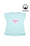 Boncuk İşlemeli Çiçekli Kız Bebek Tshirt Yeşil