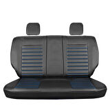 Nissan Navara Lüx Deri OTO KOLTUK KILIFI Ön Arka Takım Set Orjinal SİYAH MAVİ