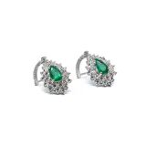 4,78 Ct. Pırlanta Zümrüt Küpe