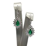 4,78 Ct. Pırlanta Zümrüt Küpe