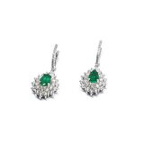 4,78 Ct. Pırlanta Zümrüt Küpe