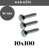 Trifon Vida 10x100 mm Altı Köşe Anahtar Başlı Vida  10'lu Paket