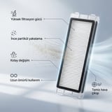 Roborock Qrevo ile Uyumlu 4 Beyaz Yan Fırça 4 Filtre 4 Mop 1 deterjan 4 Toz torbası