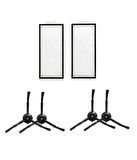 Roborock Qrevo S - Pro - Maxv Uyumlu 2 ADET FİLTRE 4 ADET SİYAH YAN FIRÇA