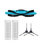 Xiaomi Mop 2S Uyumlu 1 ADET MAVİ ANA FIRÇA 2 ADET FİLTRE 2 ADET SİYAH YAN FIRÇA