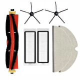 Roborock S6 Uyumlu 1 ADET ANA FIRÇA 2 ADET FİLTRE 2 ADET SİYAH YAN FIRÇA 2 ADET MOP