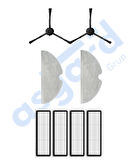 Xiaomi 1C,2C,Mop 2 Uyumlu 2 Yan Fırça 4 Filtre 2 Mop