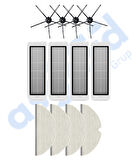 ROBOROCK  S50 – S55 –S5 MAX – S6 – S6 MAXV Uyumlu 4 Yan Fırça 4 Filtre 4 Mop