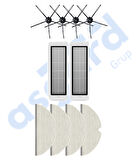 ROBOROCK  S50 – S55 –S5 MAX – S6 – S6 MAXV Uyumlu 4 Yan Fırça 2 Filtre 4 Mop