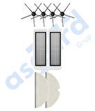 ROBOROCK  S50 – S55 –S5 MAX – S6 – S6 MAXV Uyumlu 4 Yan Fırça 2 Filtre 2 Mop