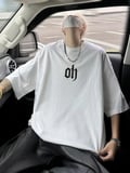 Baskılı Oversize Bisiklet Yaka Tshirt