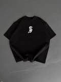 Baskılı Oversize Bisiklet Yaka Tshirt