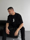 Baskılı Oversize Bisiklet Yaka Tshirt