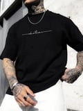 Baskılı Oversize Bisiklet Yaka Tshirt