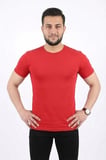 Erkek Basic Tişört Bisiklet Yaka Kısa Kol Günlük Yazlık Slim Fit TShirt
