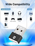 Plentiful Bluetooth Adaptör 5.3 USB Bluetooth Dongle Kablosuz Masaüstü Laptop PC Tak/Çalıştır Windows 11/10/8.1/7 ile Uyumlu