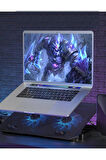 İki Fanlı Işıklı Telefon Standlı  15"-17" Pro Standlı Notebook Soğutucu