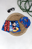Mickey Mouse Baskılı Erkek Bebek Boneli Deniz Şortu