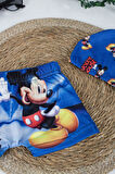 Mickey Mouse Baskılı Erkek Bebek Boneli Deniz Şortu