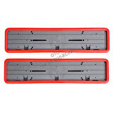 Çerçeveli Plakalık Plaka Altlığı Kırmızı 2'li