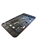 Çerçeveli Dikdörtgen  Plakalık Plaka Altlığı Kırmızı 32X17cm 1 Adet