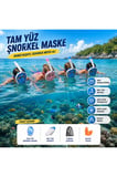 Tam Yüz Şnorkel Maskesi S-M – Geniş Panoramik Görüş ve Dry Top Koruma