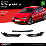 S-Dizayn VW Polo 6 ABS Plastik Ön Tampon Alt Lip 3 Prç. 2017-2021 A+Kalite