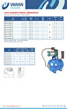 Varan BM2-9x5 HID/50 LT Tanklı Yatay Kademeli Hidrofor 1 HP/ 0.75 kW, Monofaze 220 V, 23 - 46 Mss
