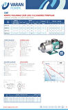 Varan CMF 4-40 Kademeli Paslanmaz Santrifüj Pompa 1 HP/ 0.75 kW, Monofaze 220 V, 38 Mss (AISI 316)