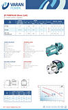 Varan SJET 100C Paslanmaz JET (Kendiden Emişli) Pompa 1 HP/ 0.75 kW, Monofaze 220 V, 42 Mss, 2 m3/h