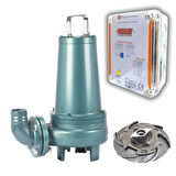 Varan WQK 55-10-5.5QG Bıçaklı (KORUMA PANOLU) Foseptik Dalgıç Pompa 7.5 HP / 5.5 kW, Trifaze 380 V