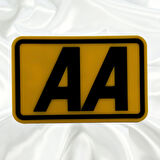 AA Yazılı Çerçeveli Universal Vidalı Pleksi Panjur Arması - Sarı Oto Arma Araba Arma Oto Logo Araba Logo