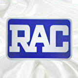 RAC Yazılı Çerçeveli Universal Vidalı Pleksi Panjur Arması - Mavi Oto Arma Araba Arma Oto Logo Araba Logo