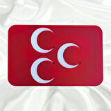 Osmanlı Devlet Bayrağı Üç Hilal Figürlü Universal Vidalı Pleksi Panjur Arması - Kırmızı Oto Arma Araba Arma Oto Logo Araba Logo