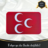 Osmanlı Devlet Bayrağı Üç Hilal Figürlü Universal Vidalı Pleksi Panjur Arması - Kırmızı Oto Arma Araba Arma Oto Logo Araba Logo