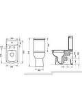 Turavit Plaza Duvara Sıfır Klozet ve Rezervuar Takım PLZ1708-1704T