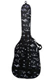 Profesyonel Su Geçirmez 20 Mm Pedli Gigbag Klasik Gitar Kılıfı Nota Desenli -Ahşap Pena Kolye Hediye