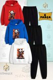 Çocuk Unısex PANDA NINJA KILICLI 3'Lü Kapşonlu Eşofman Takımı